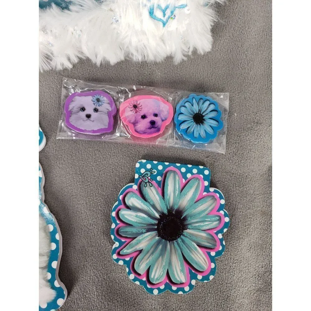 JUSTICE PUPPY STATIONARY‎ SCHOOL SUPPLY SET SHIMMERING & SHAGGY ACCESSORIES